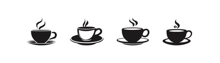 Variety of Coffee Cup Silhouettes. Vector illustration design.のイラスト素材
