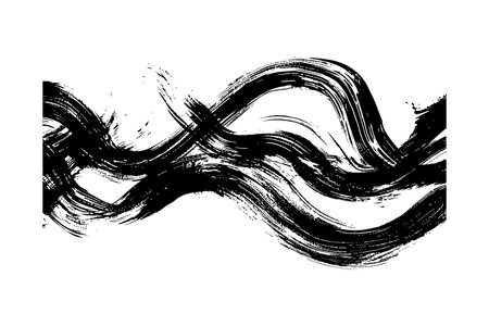 Abstract Black Ink Brush Stroke Waves. Vector illustration design.のイラスト素材