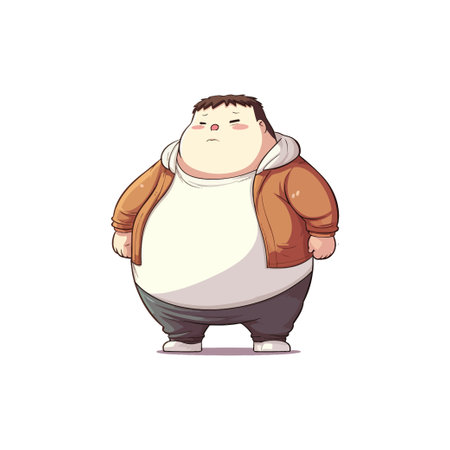 Overweight Man in Casual Attire. Vector illustration design.のイラスト素材