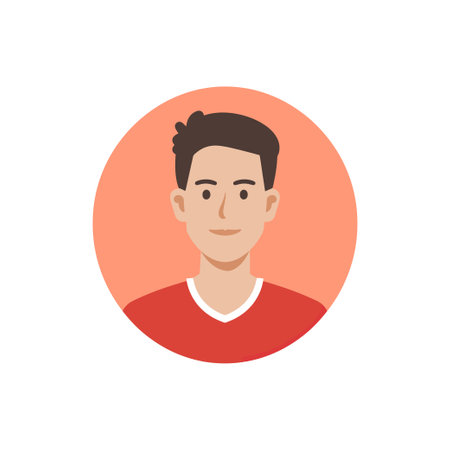 Portrait of a Young Man with a Confident Smile. Vector illustration design.