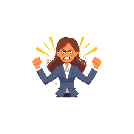 Angry Businesswoman Cartoon Character. Vector illustration design.のイラスト素材