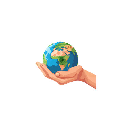 Hand Holding Earth Globe. Vector illustration design.のイラスト素材