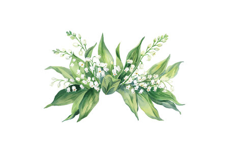 Lily of the Valley Floral Arrangement. Vector illustration design.のイラスト素材