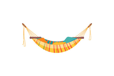 Colorful Striped Hammock with Pillows. Vector illustration design.のイラスト素材