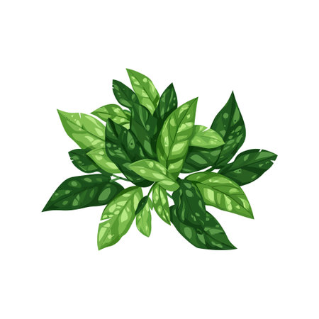 Dense Green Foliage Illustration with Variegated Leaves. Vector illustration design.のイラスト素材