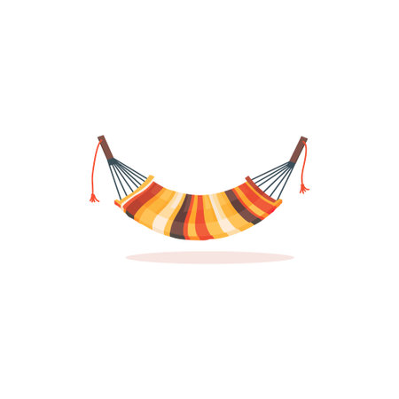 Colorful Striped Hammock Illustration on White. Vector illustration design.のイラスト素材