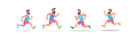 Man Running in Sportswear. Vector illustration design.のイラスト素材