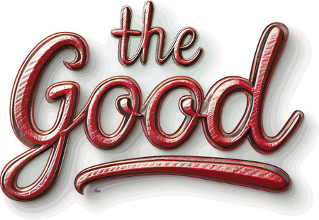 The Good in Red 3D Script Lettering. Vector illustration design.のイラスト素材