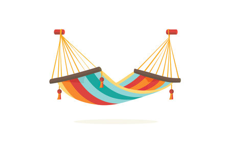 Colorful Striped Hammock. Vector illustration design.のイラスト素材