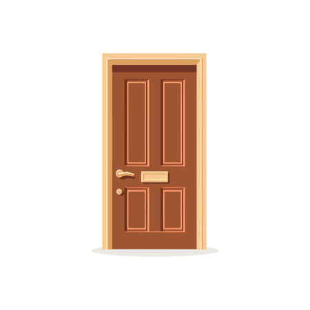 Classic Brown Wooden Door. Vector illustration designのイラスト素材