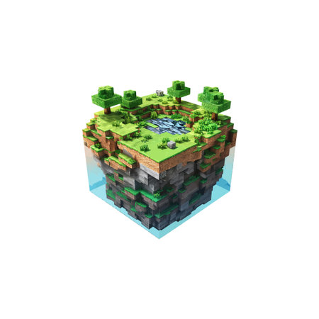 3D Isometric Block of Virtual Landscape. Vector illustration design.