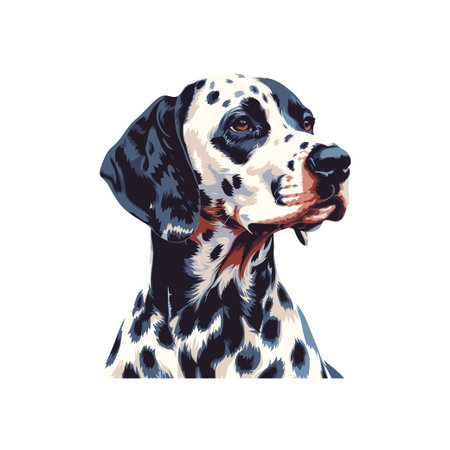 Realistic Dalmatian Dog Portrait. Vector illustration design.のイラスト素材