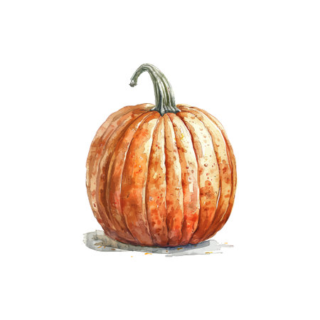 Watercolor Illustration of a Large Orange Pumpkin. Vector illustration design.のイラスト素材