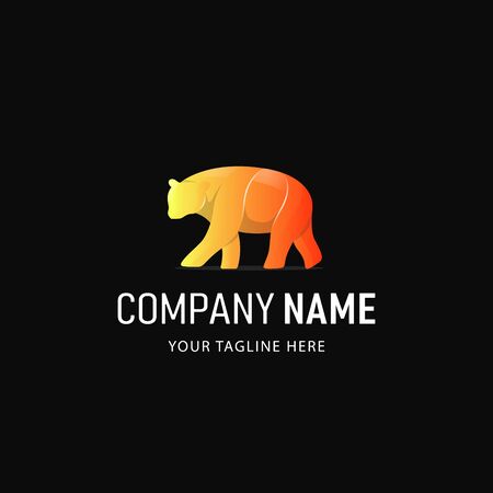Colorful Bear Logo Design. Gradient Style Animal logoのイラスト素材