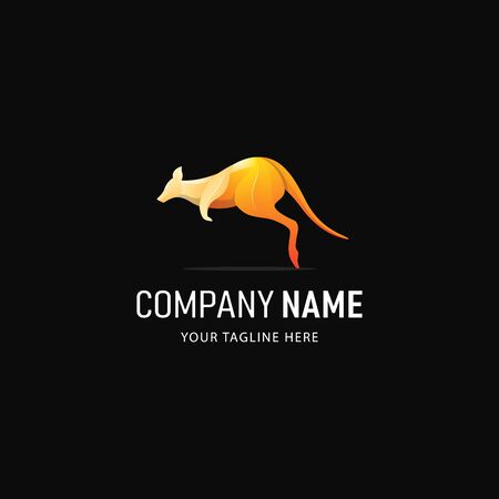 Gradient Kangaroo Logo Design Professional, Colorful Kangaroo Logo Modernのイラスト素材