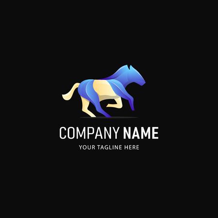 Gradient Horse Logo Design Professional, Colorful Horse Logo Modernのイラスト素材