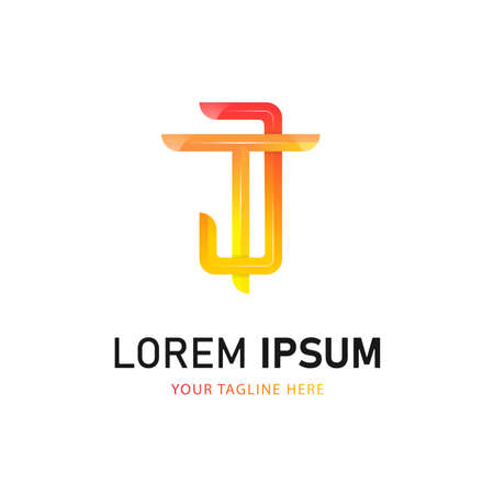 Letter T And J Design, Colorful Templateのイラスト素材