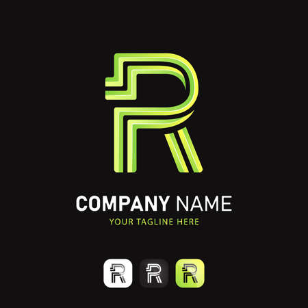 Letter R Design, Colorful Templateのイラスト素材