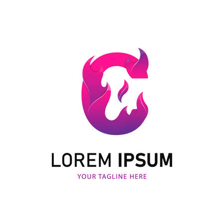 Colorful C Type. Gradient Style Templateのイラスト素材