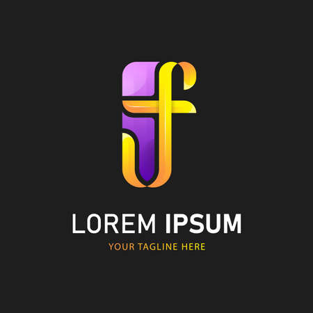 Letter F T And J Design, Colorful Templateのイラスト素材