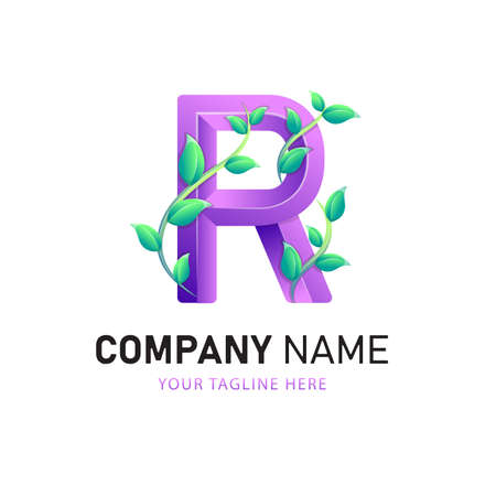 Letter R Design, Colorful Templateのイラスト素材