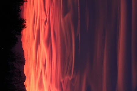 Spectacular sunset in Varese, caused by the smog and the fumes of the firesの写真素材