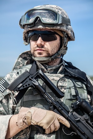 United States paratrooper airborne infantry in uniform