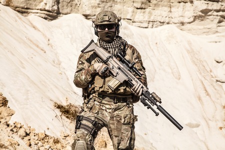 United States Army ranger in the mountains