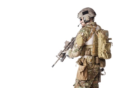 Green Berets US Army Special Forces Group soldier studio shotの写真素材