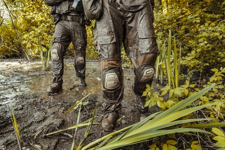 Green Berets US Army Special Forces Group soldiers in actionの写真素材