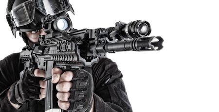 Counter terrorism team fighter close up portrait