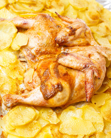 Chicken with potatoes Baked in the ovenの写真素材