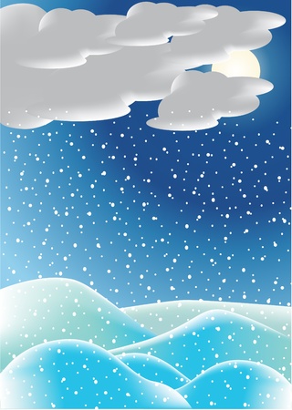 Winter night backgroundのイラスト素材