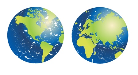 grunge planet earthのイラスト素材