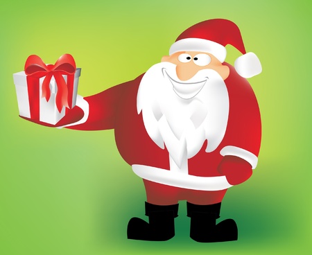 Santa Claus with gift for youのイラスト素材