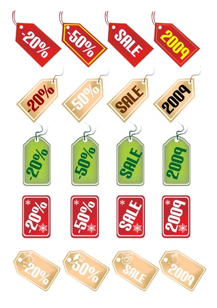 Vector set of tagsのイラスト素材