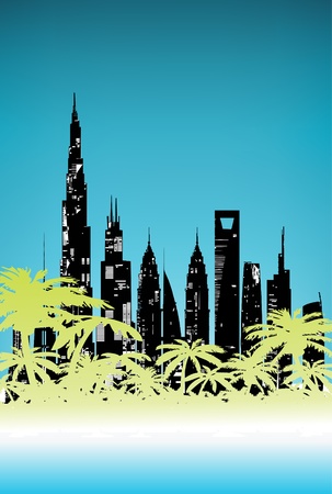 Summer Palm Cityのイラスト素材