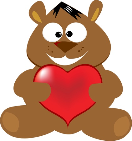 Cute bear with heartのイラスト素材