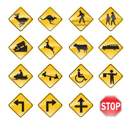 Road Signs yellowのイラスト素材