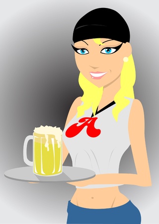 waitress のイラスト素材