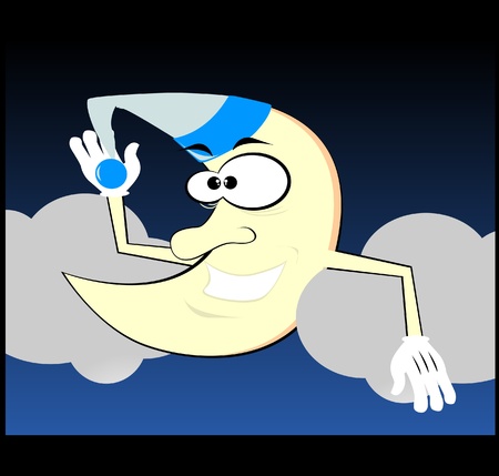Moon Cartoon Characterのイラスト素材
