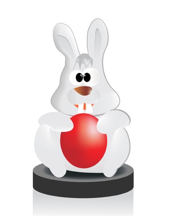 happy Easter bunny with eggのイラスト素材