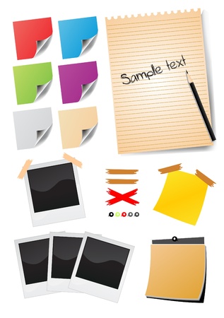 photo frames and empty notesのイラスト素材