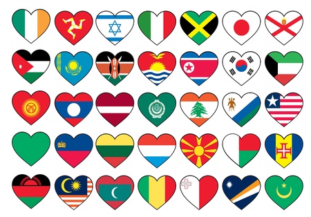 heart flags set のイラスト素材