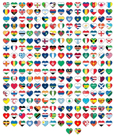 heart flags set のイラスト素材