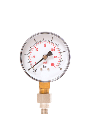 Water manometer on whiteの写真素材