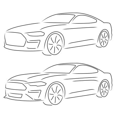 A simple sketch of a fast sports carのイラスト素材