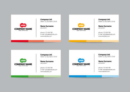 White business card with color stripe, vector design templateのイラスト素材