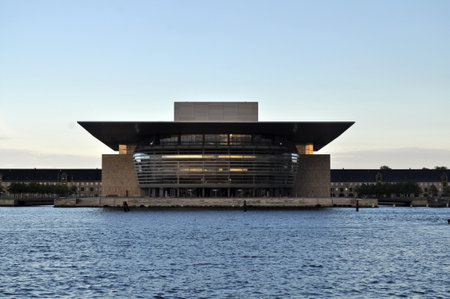 Copenhagen, Denmark - Modern theater and opera building on the seashoreのeditorial素材