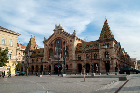 Budapest, Hungary - October 10, 2012: Old market building in the city center of Budapest, Hungaryのeditorial素材